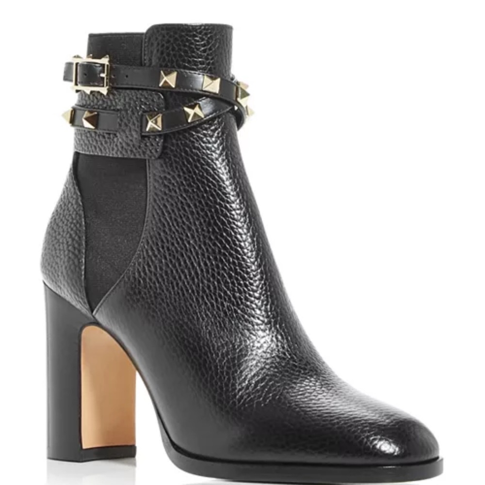 Valentino Women’s Rockstud Pebbled Leather Booties